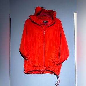 Forever 21 Men’s Red Hooded Windbreaker - Size M